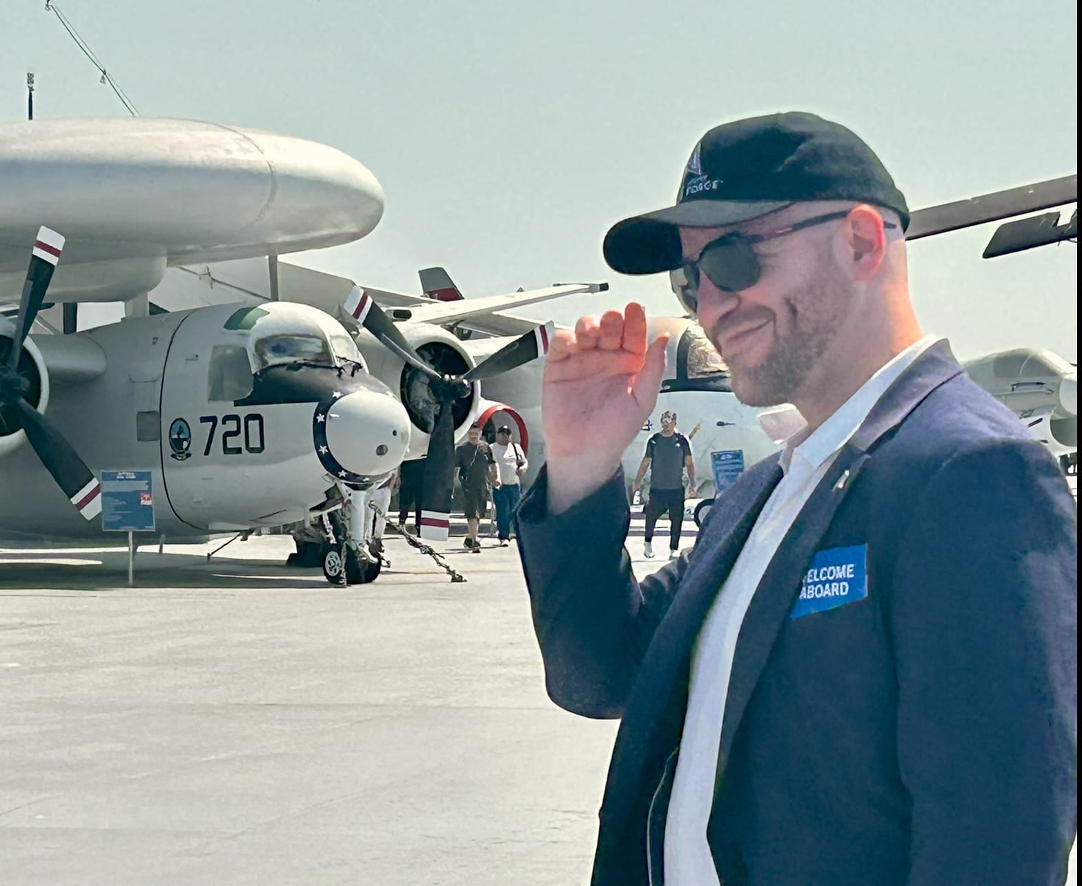 Clayton Cuteri aboard USS Yorktown (CV-10) at Patriots Point Naval & Maritime Museum in Mount Pleasant, South Carolina.